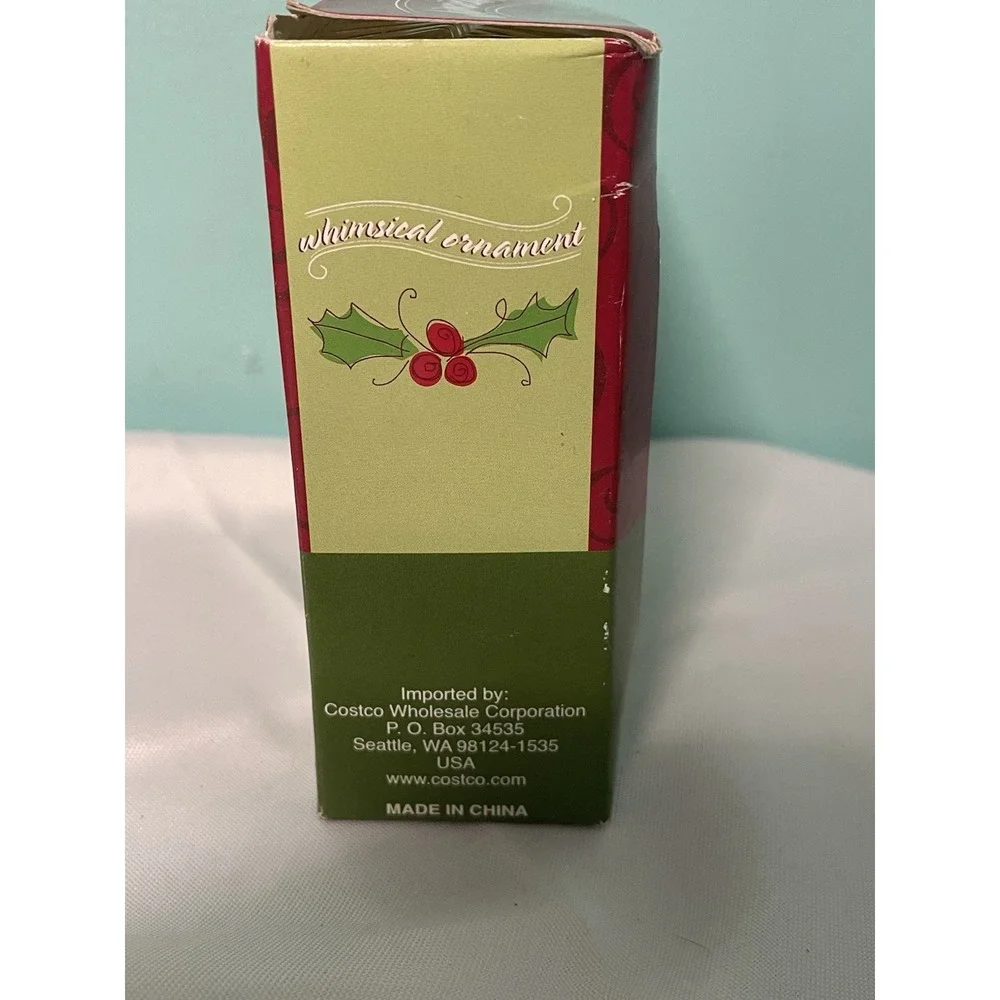 Costco Whimsical Christmas Ornament Santa‎ Claus Stars Noel w/Box
